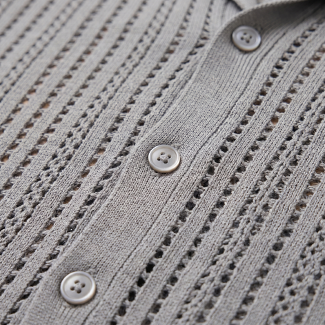 Herren Luftiges Strickshirt Lässiges Sommershirt