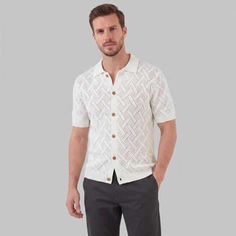 Herren Strand Strickpolohemd Für Den Sommer