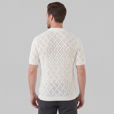 Herren Strand Strickpolohemd Für Den Sommer