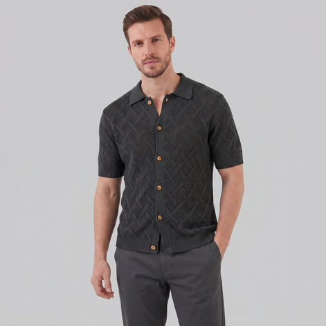 Herren Strand Strickpolohemd Für Den Sommer
