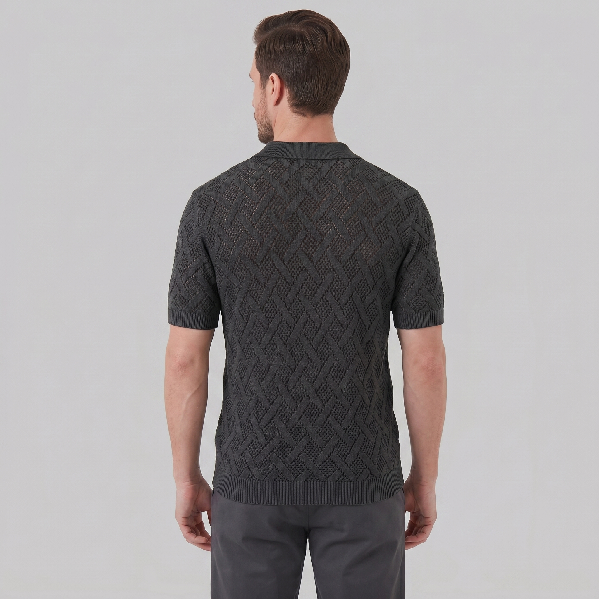 Herren Strand Strickpolohemd Für Den Sommer