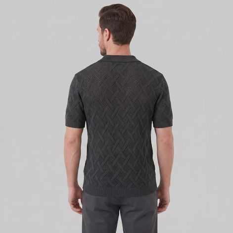 Herren Strand Strickpolohemd Für Den Sommer