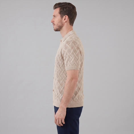 Herren Strand Strickpolohemd Für Den Sommer