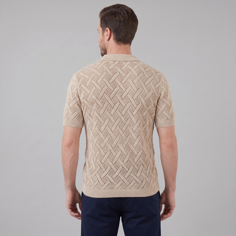 Herren Strand Strickpolohemd Für Den Sommer
