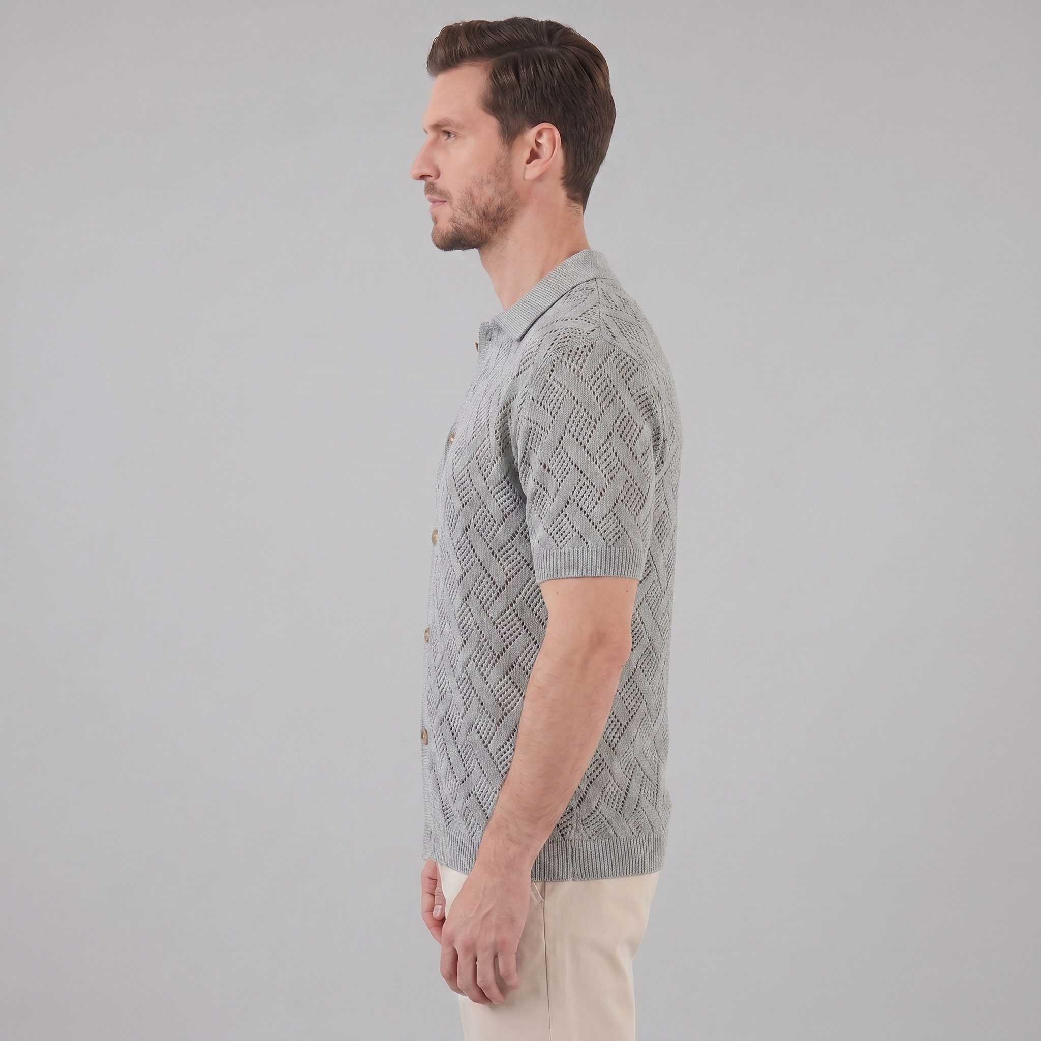 Herren Strand Strickpolohemd Für Den Sommer