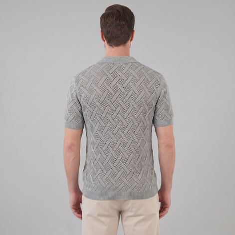 Herren Strand Strickpolohemd Für Den Sommer
