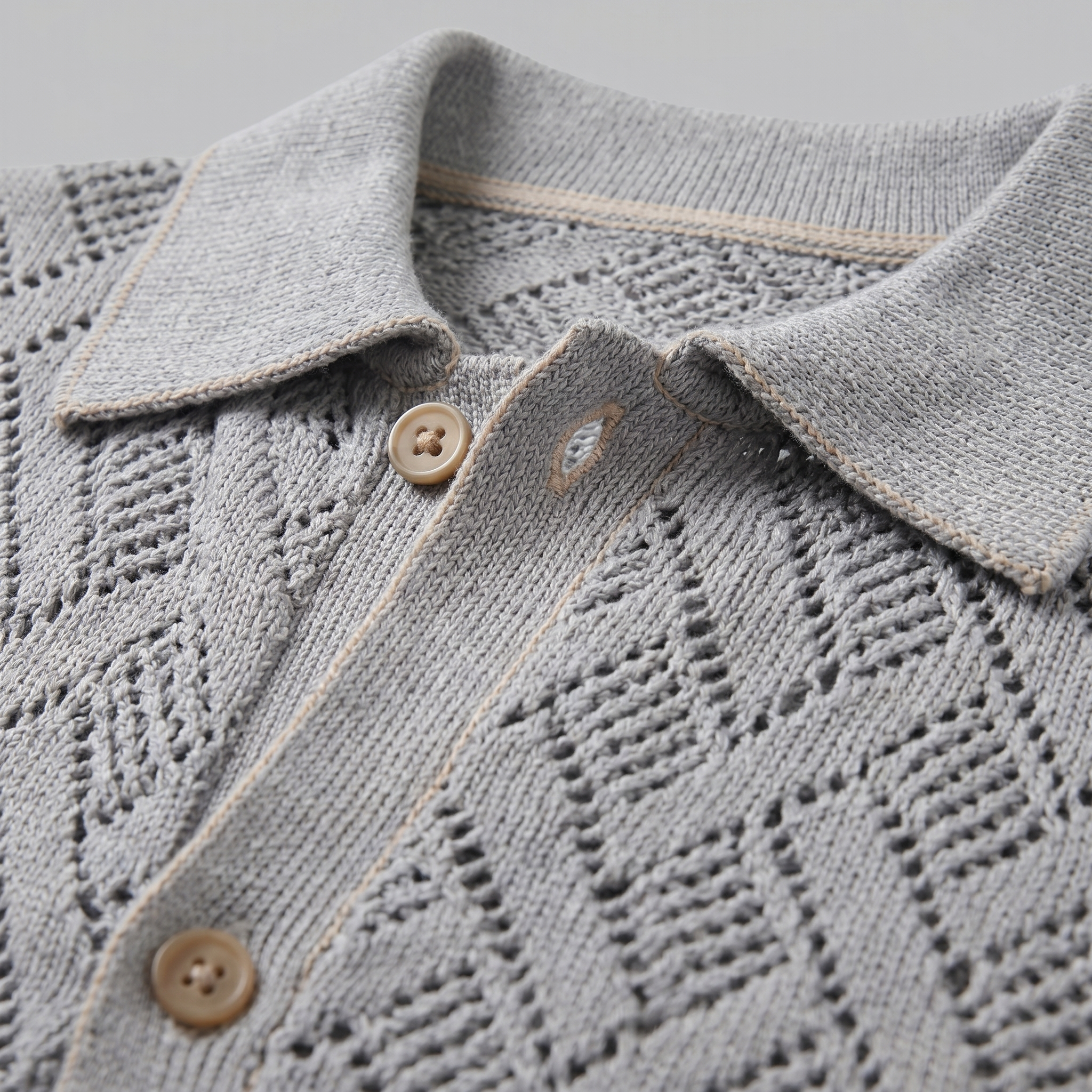Herren Strand Strickpolohemd Für Den Sommer