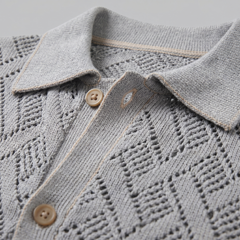 Herren Strand Strickpolohemd Für Den Sommer
