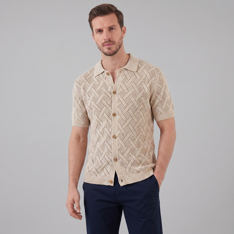 Herren Strand Strickpolohemd Für Den Sommer
