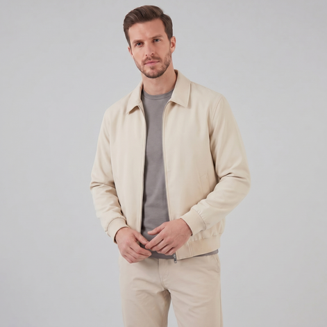 Herren Beige Bomberjacke