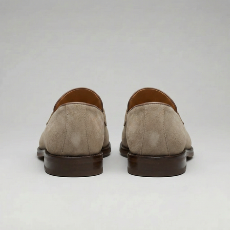 Herren Beige Wildleder Penny Loafer