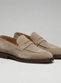 Herren Beige Wildleder Penny Loafer