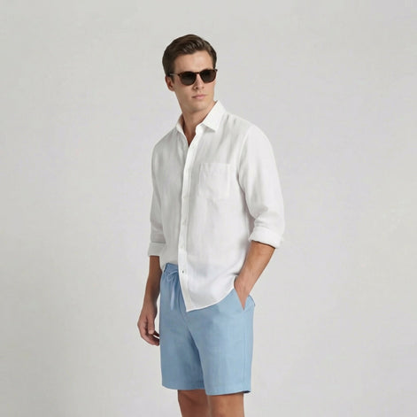 Herren Atmungsaktive Leinen-Sommershorts
