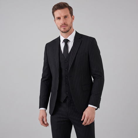 Herren-Business-Anzugset mit Streifenblazer