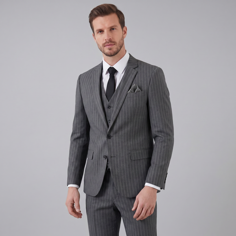Herren-Business-Anzugset mit Streifenblazer