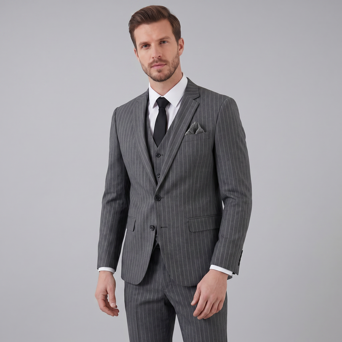 Herren-Business-Anzugset mit Streifenblazer