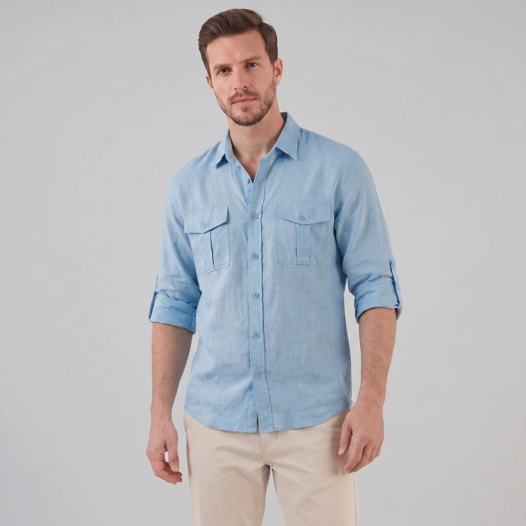 Herren Sommerhemd mit Knöpfen