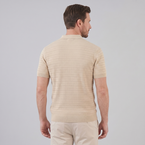 Herren Kabelstrick Polohemd Mit Kabelstruktur
