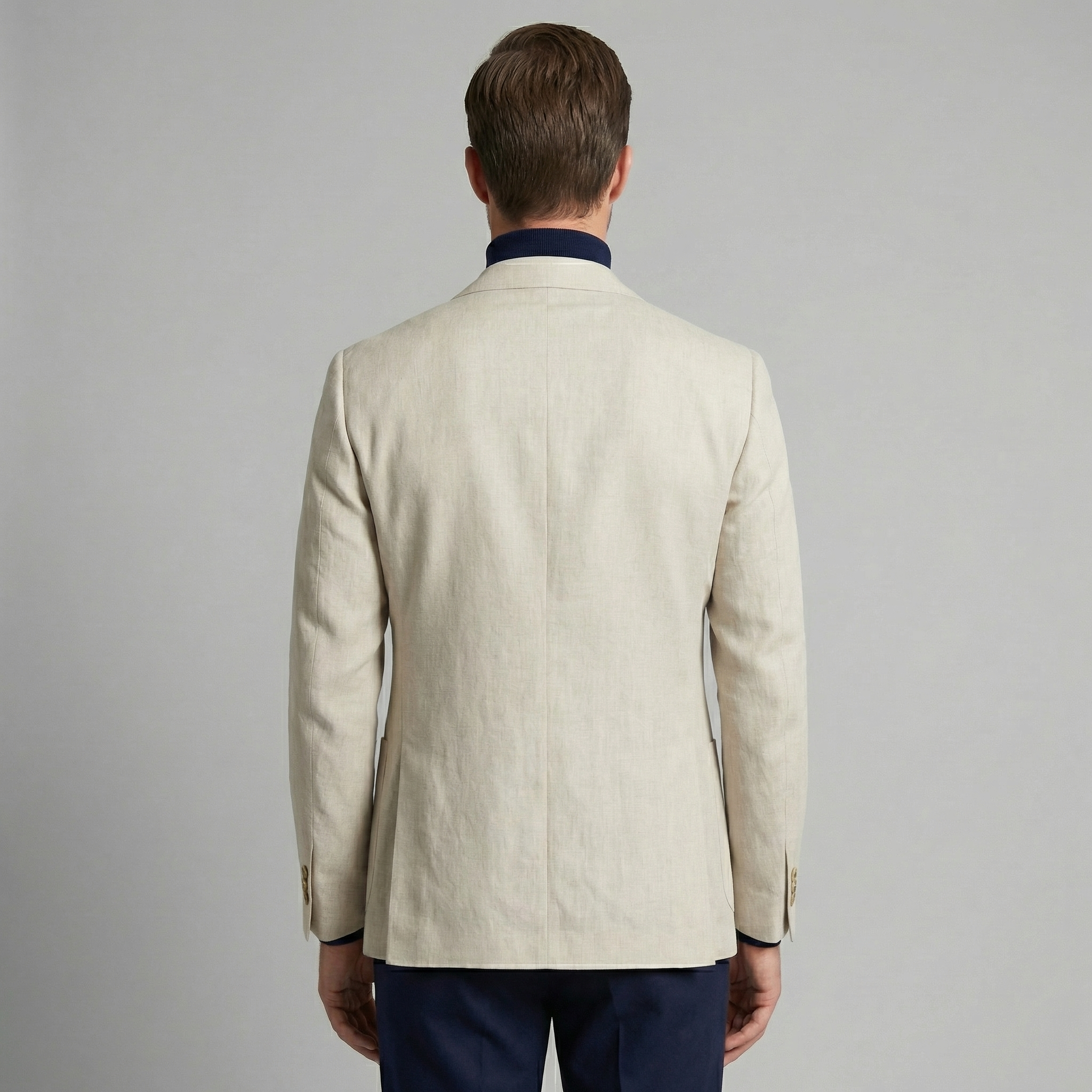 Herren Lässiger Leinen Blazer Jacke