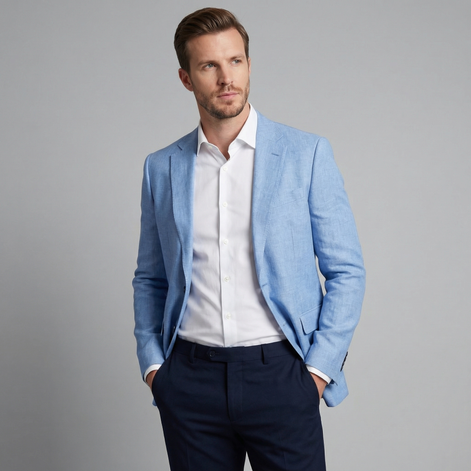 Herren Lässiger Leinen Blazer Jacke