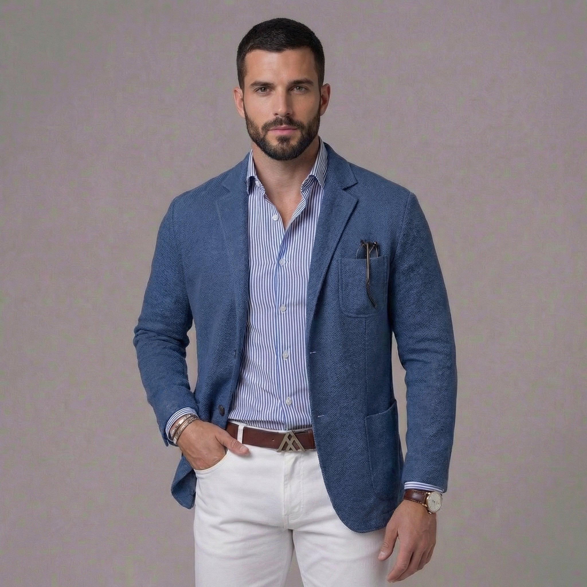 Herren Lässiger Leinenblazer