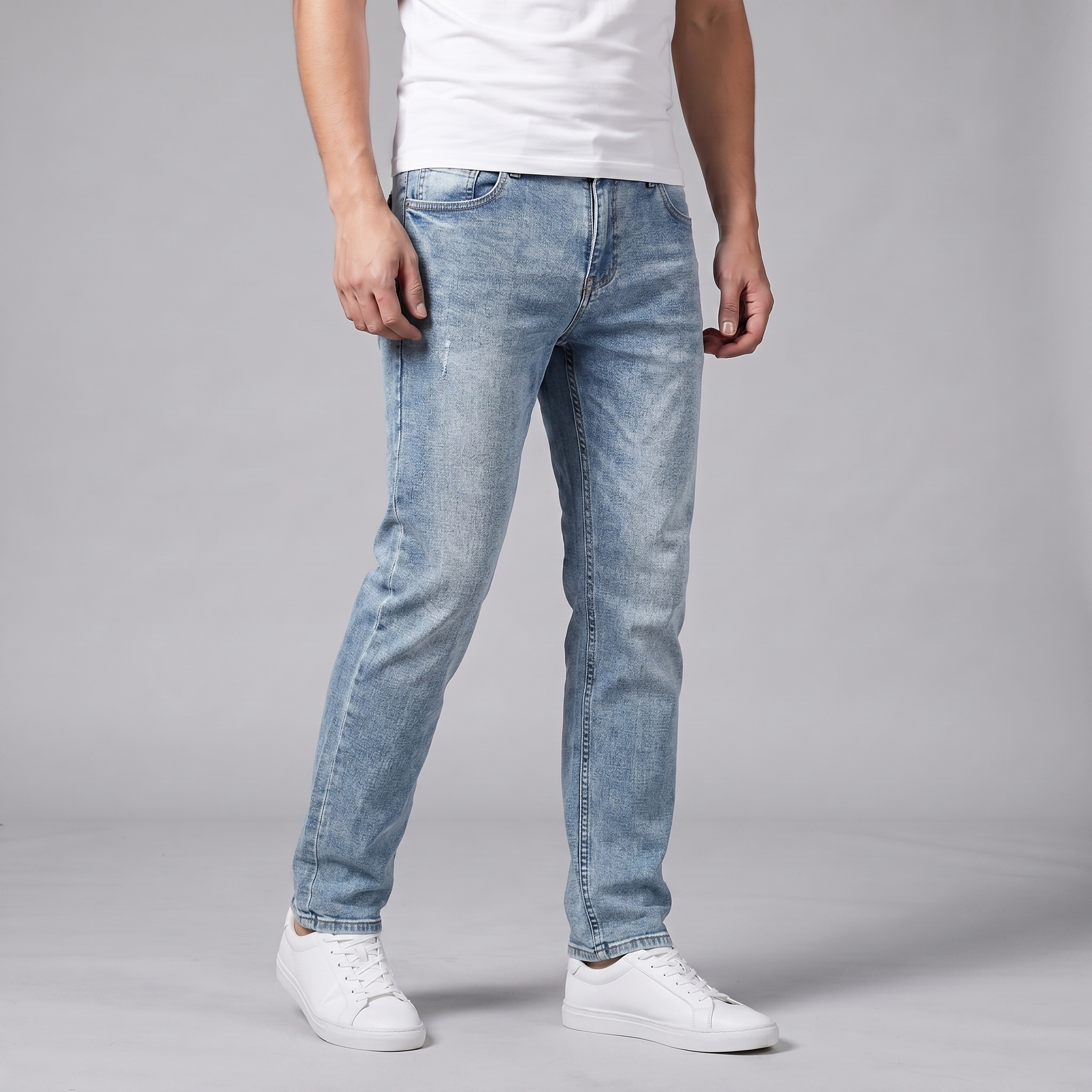 Herren Lässige Jeans Mit Gerader Schnitt