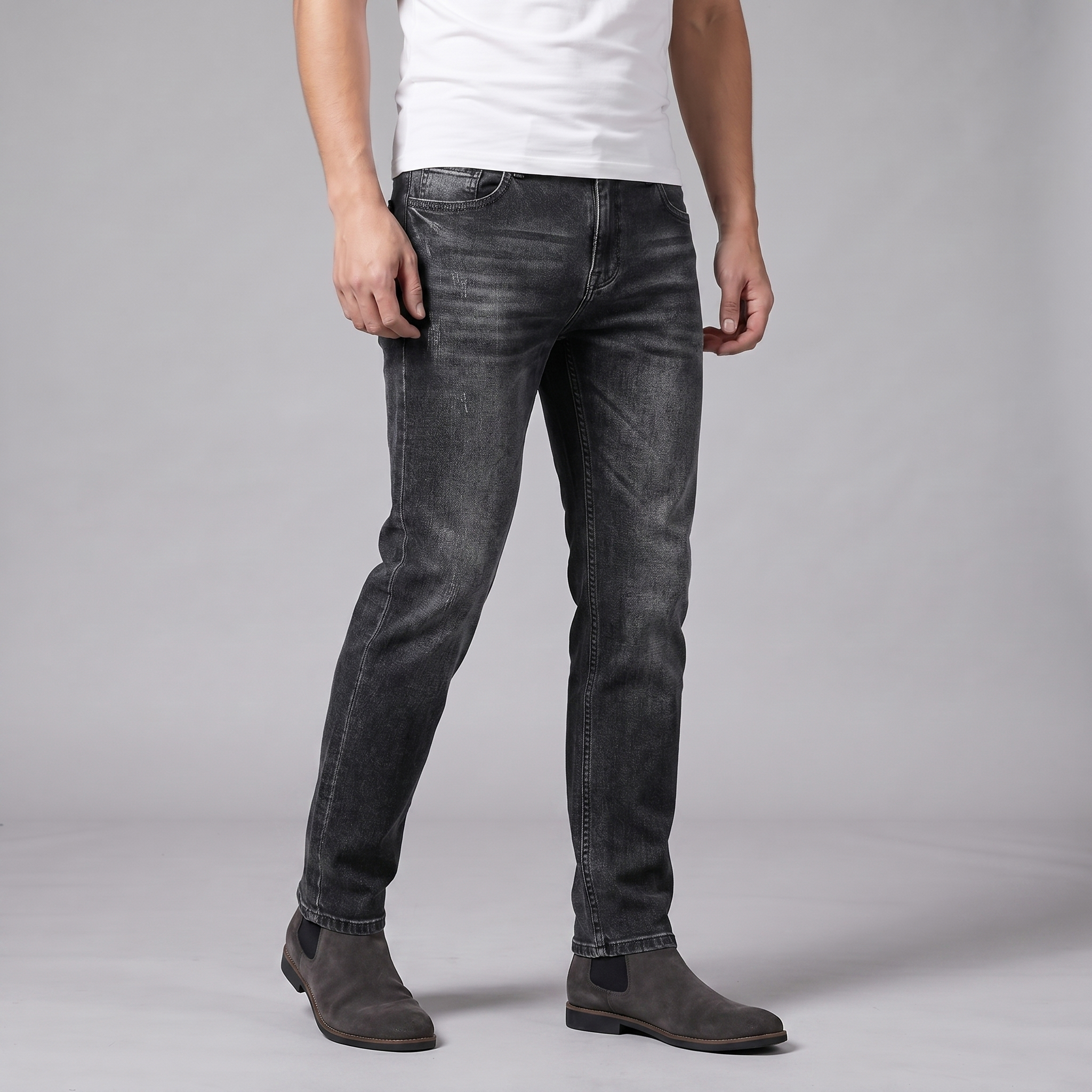 Herren Lässige Jeans Mit Gerader Schnitt