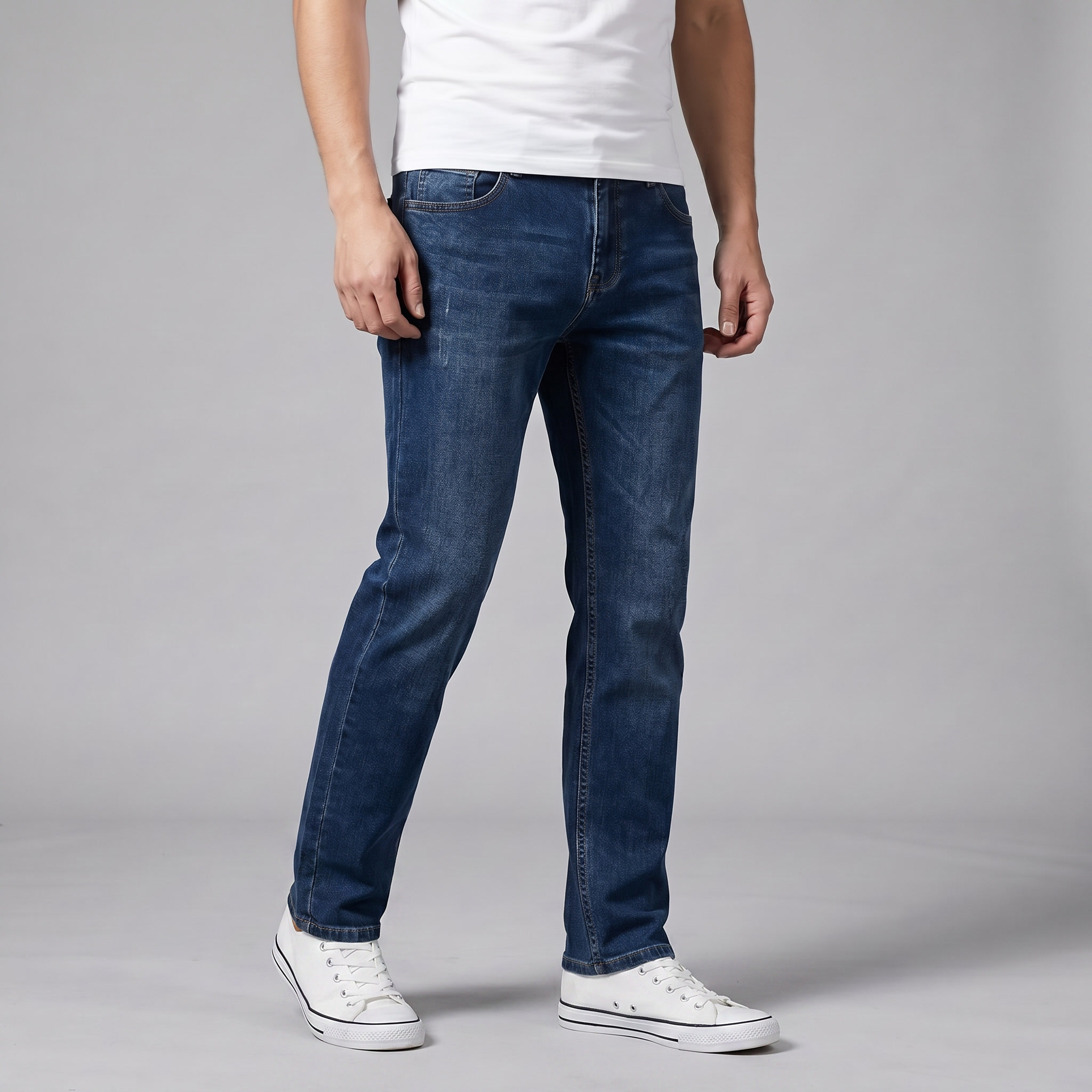 Herren Lässige Jeans Mit Gerader Schnitt