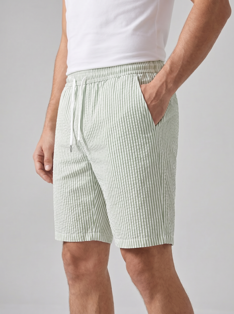 Herren Freizeitgestreifte Sommer-Shorts