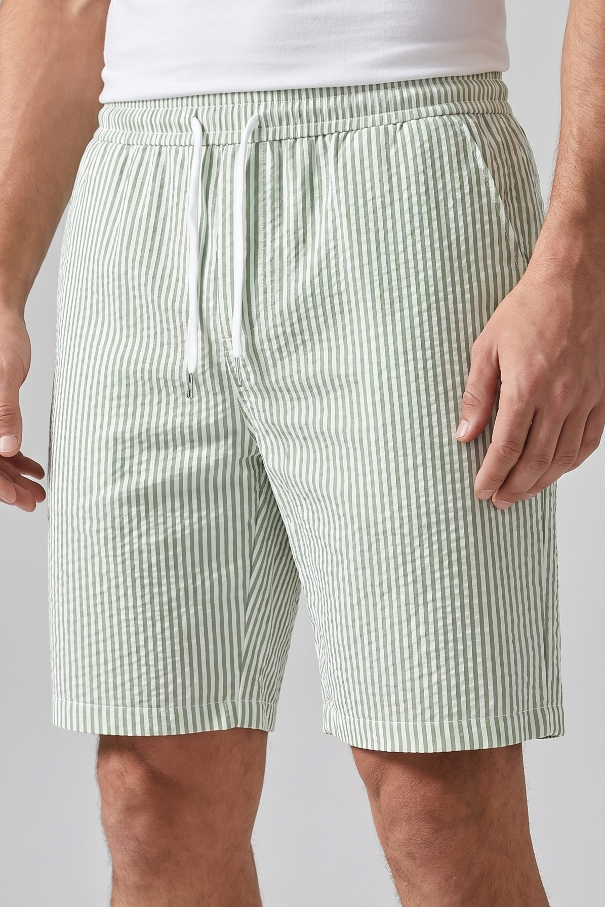Herren Freizeitgestreifte Sommer-Shorts