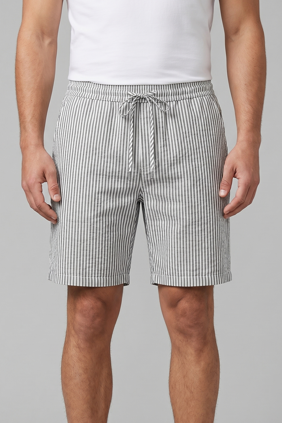 Herren Freizeitgestreifte Sommer-Shorts