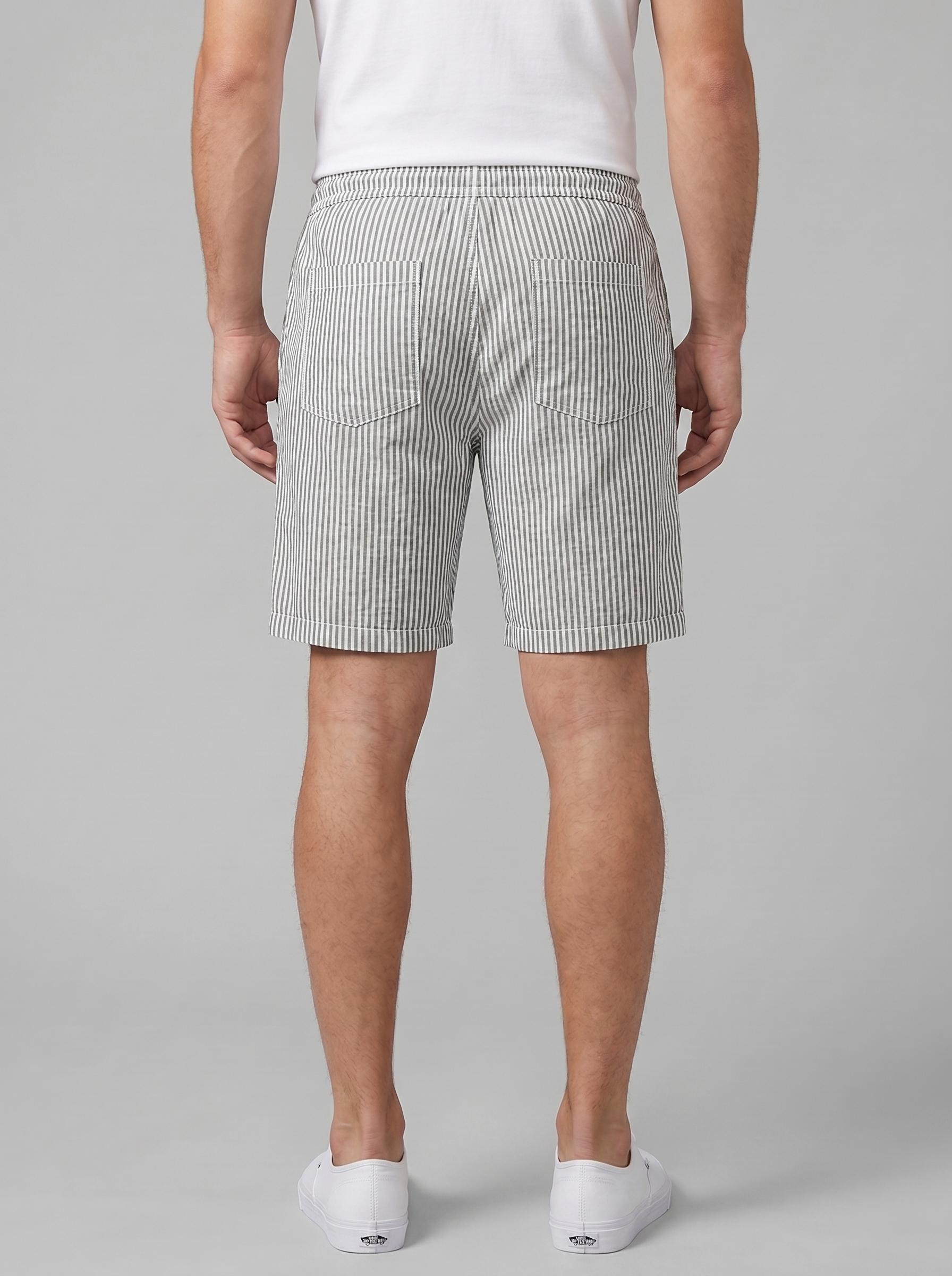 Herren Freizeitgestreifte Sommer-Shorts