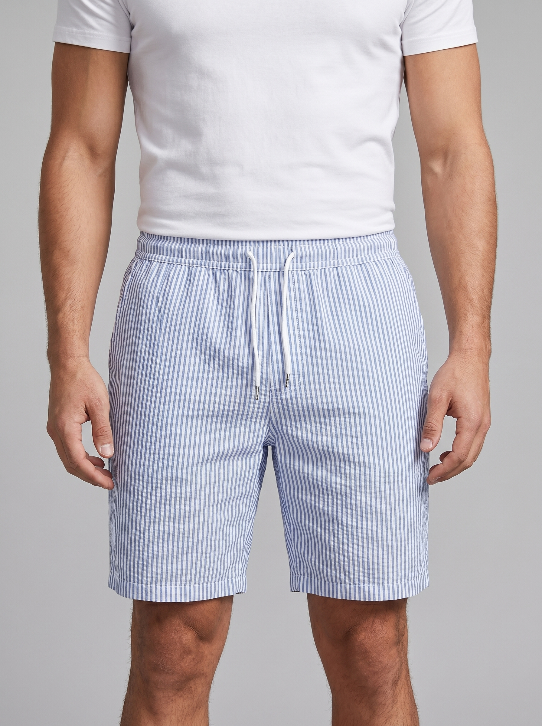 Herren Freizeitgestreifte Sommer-Shorts