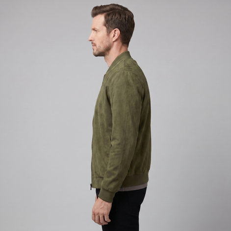 Herren Lässige Samt Bomberjacke