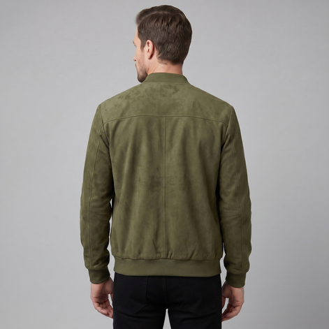 Herren Lässige Samt Bomberjacke