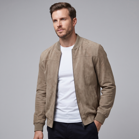 Herren Lässige Samt Bomberjacke