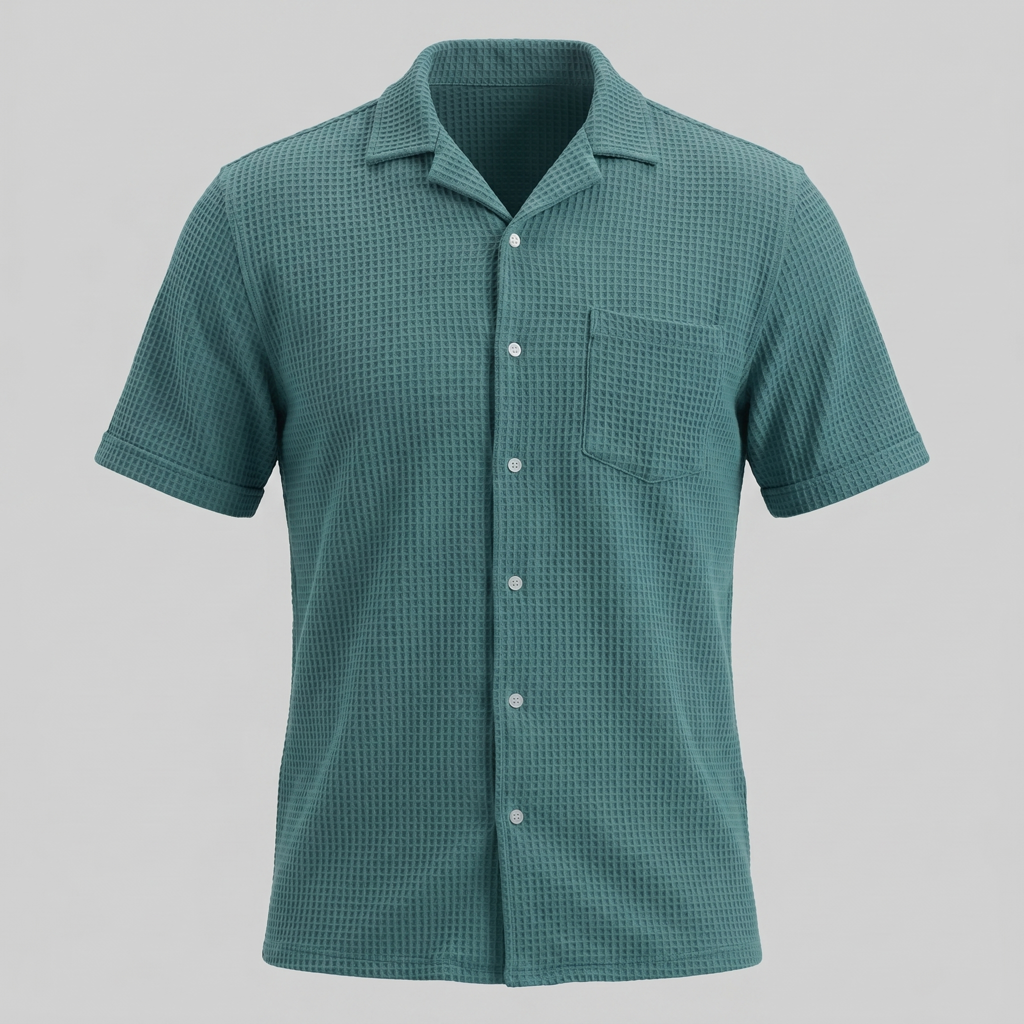 Herren Casual Hemd Waffelstruktur