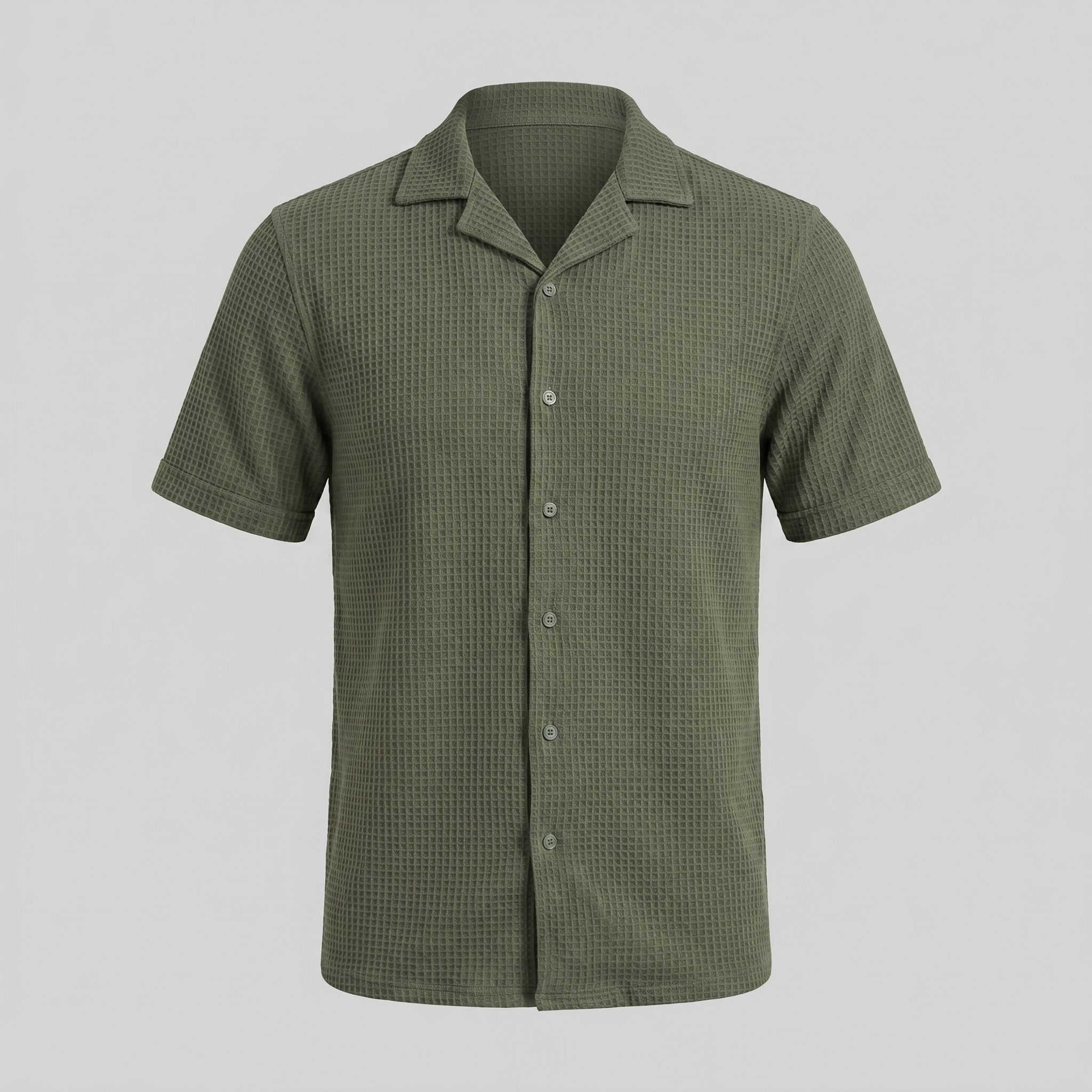 Herren Casual Hemd Waffelstruktur