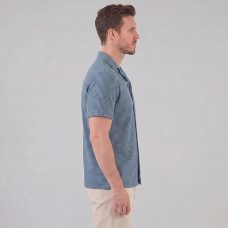 Herren Casual Hemd Waffelstruktur
