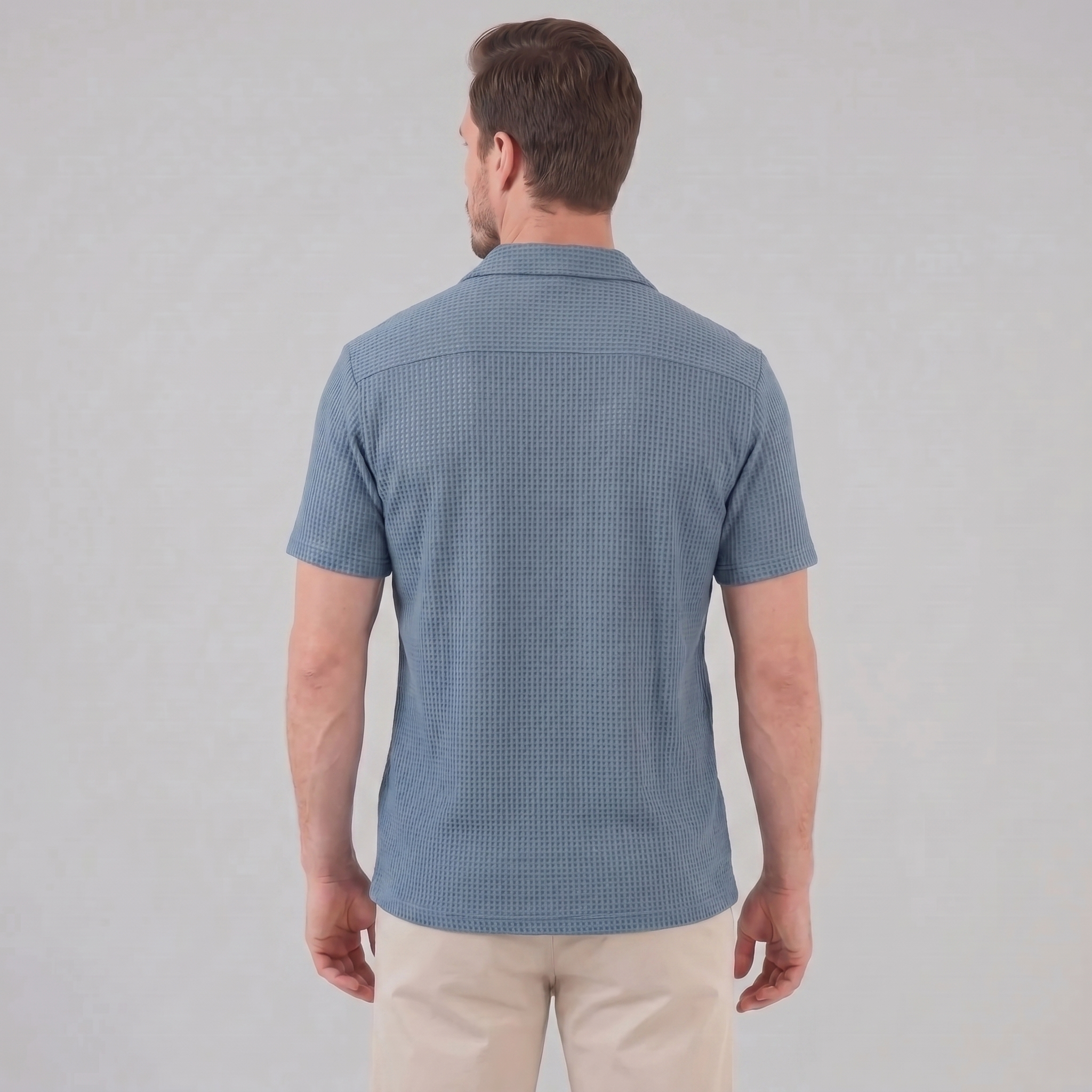 Herren Casual Hemd Waffelstruktur