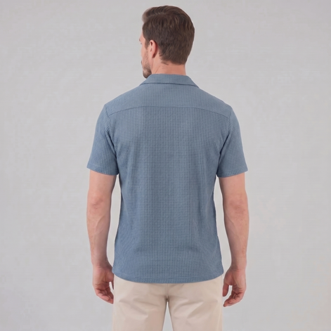 Herren Casual Hemd Waffelstruktur