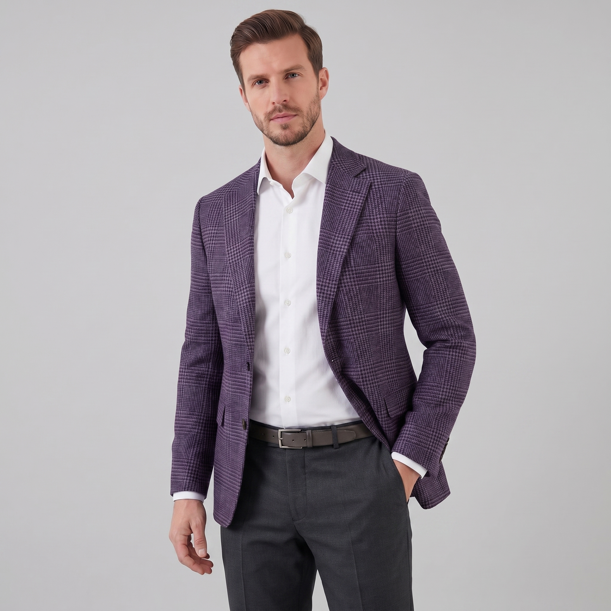 Herren Kariertes Casual Blazer Jacke - Stilvolle Sportjacke Für Beruf Und Freizeit