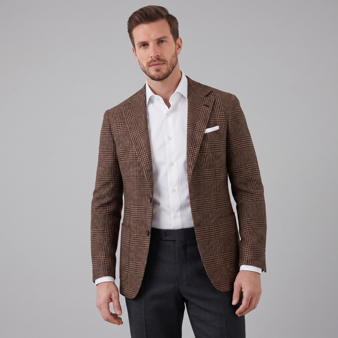 Herren Kariertes Casual Blazer Jacke - Stilvolle Sportjacke Für Beruf Und Freizeit