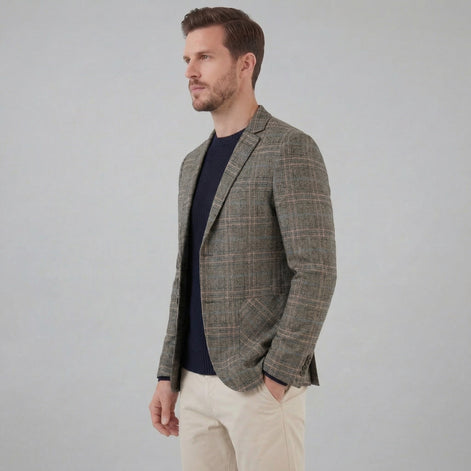 Herren Kariertes Blazerjacke