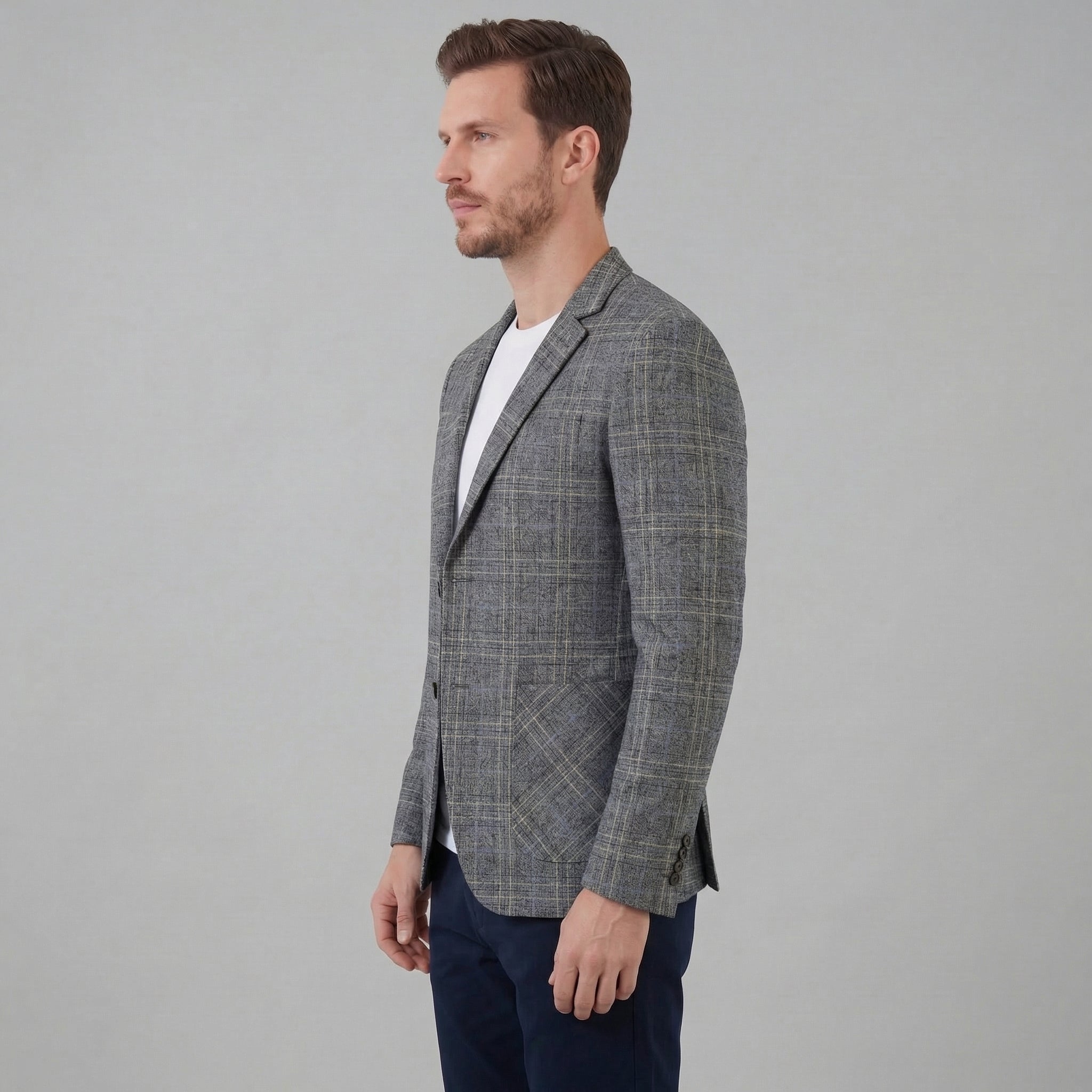 Herren Kariertes Blazerjacke