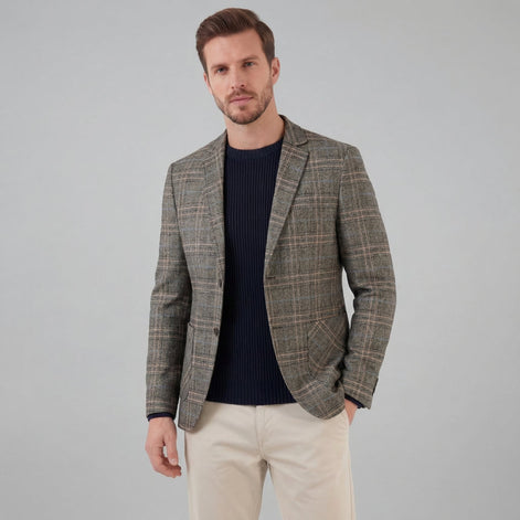Herren Kariertes Blazerjacke