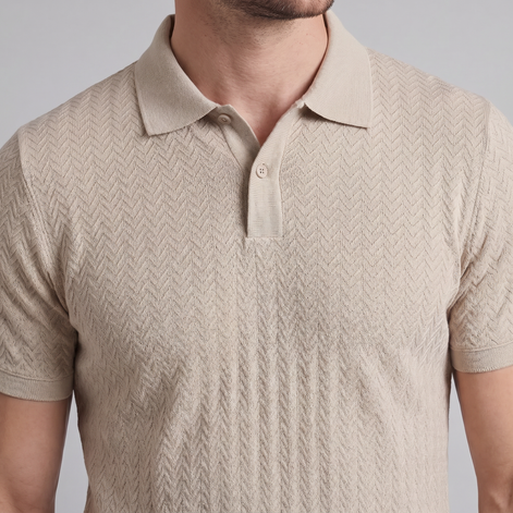 Herren Chevron Strick Polo