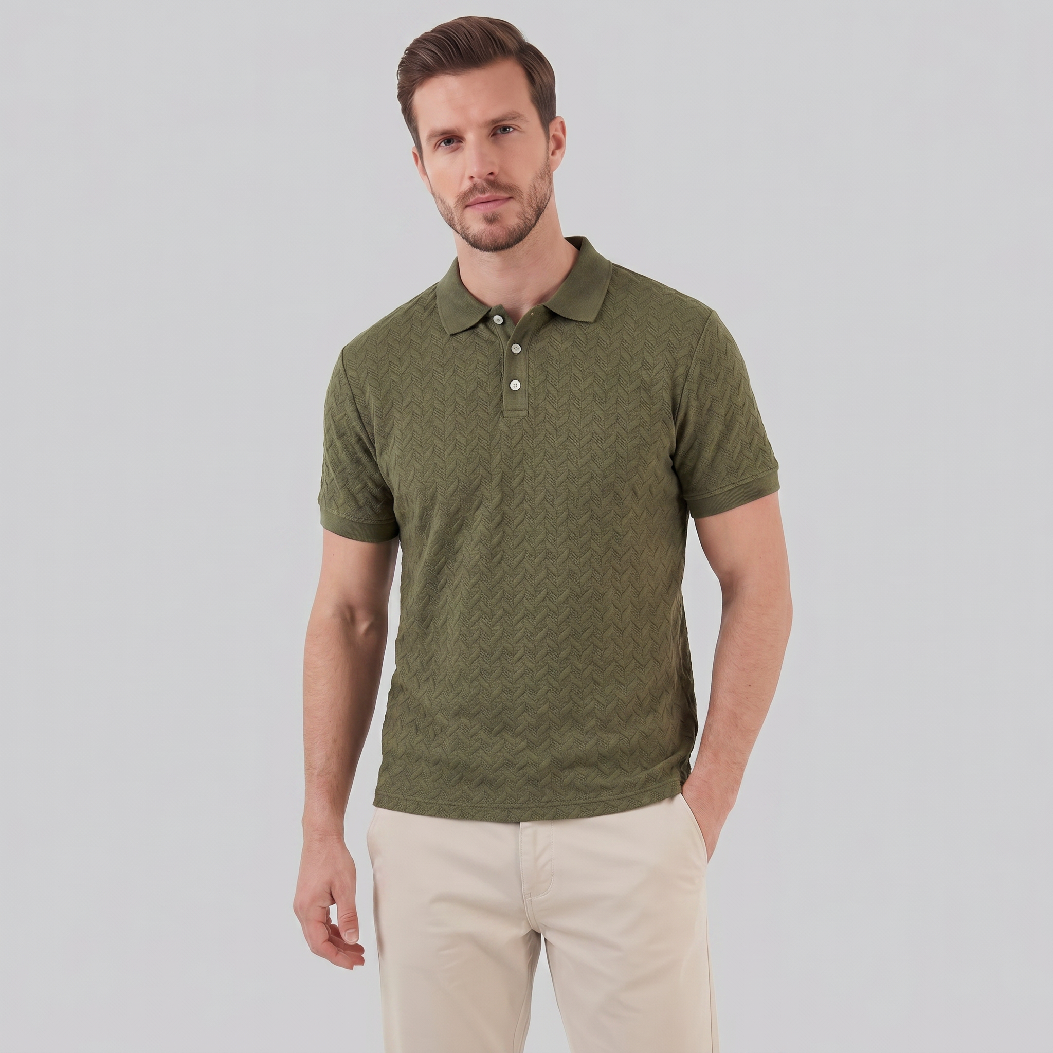Herren Chevron Strick Polo