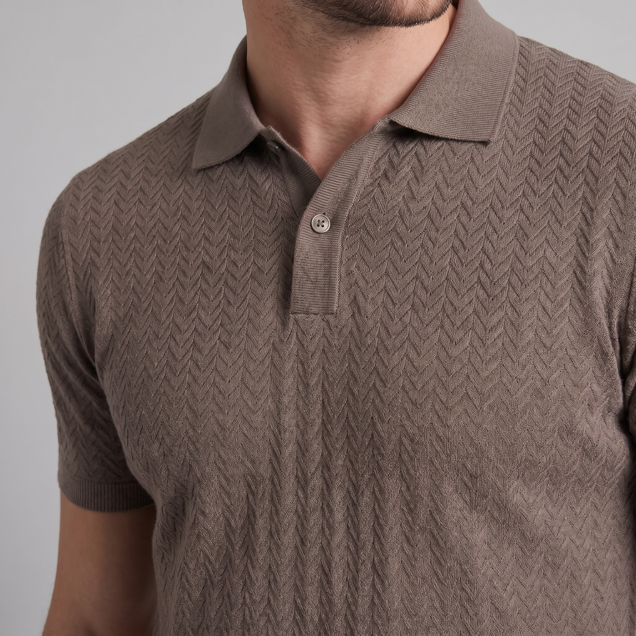 Herren Chevron Strick Polo