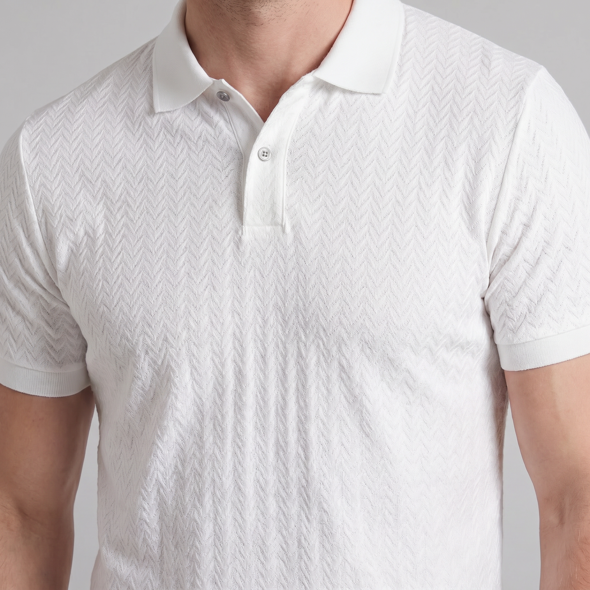 Herren Chevron Strick Polo